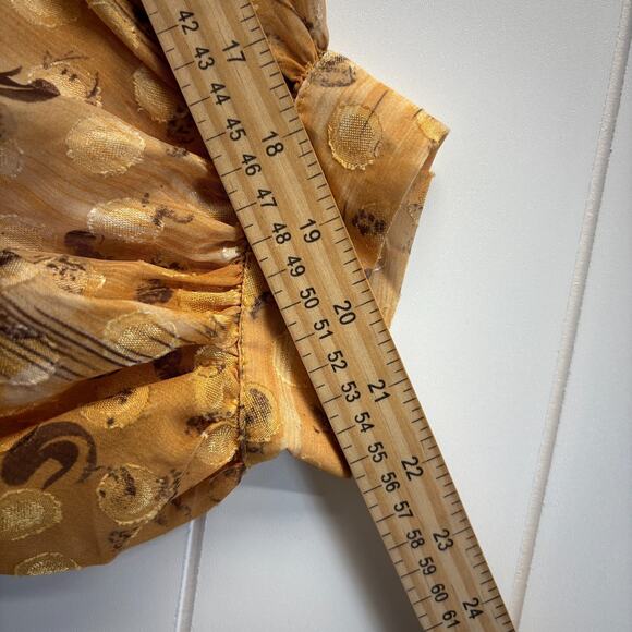 Marc New York Womens Boho Semi-Sheer Polka Dot Night Out Top Size M Gold Holiday - Picture 6 of 7